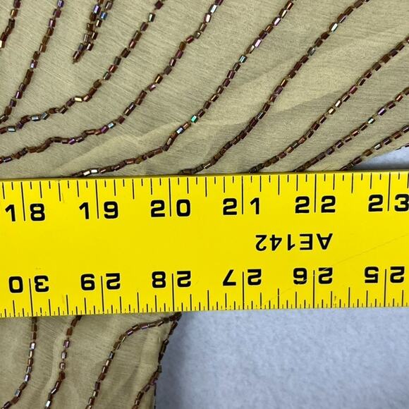 Star Group Cardigan Womens OS Handmade Silk Beaded Geometric Open Front Vintage - Picture 14 of 15